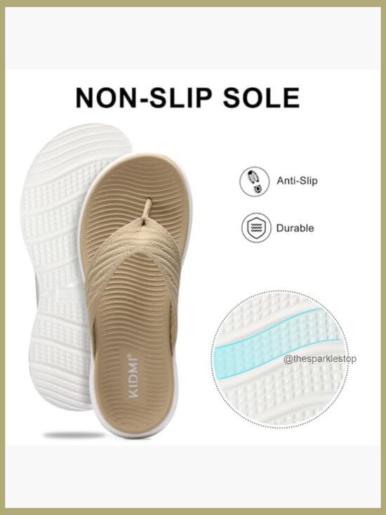 DREAM PAIRS Women Women\'s Arch Support Flip Flops with Soft Cushion Comfortable Summer Beach